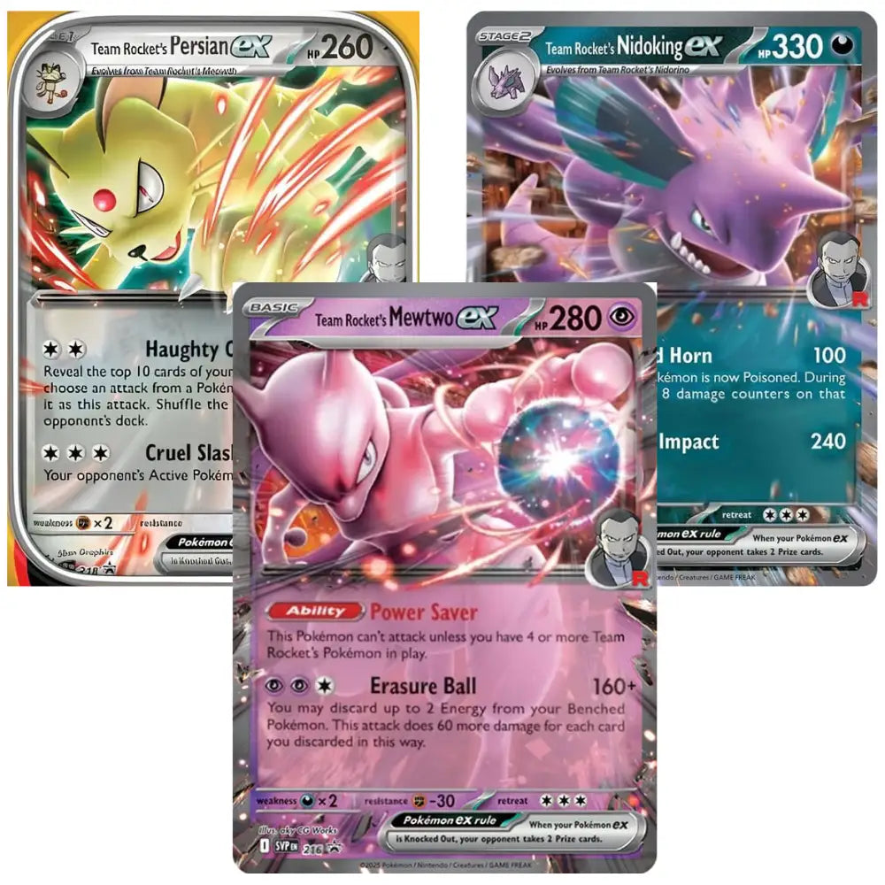 Pokemon Team Rocket Tin Mewtwo Nidoking Persian CardsRfun