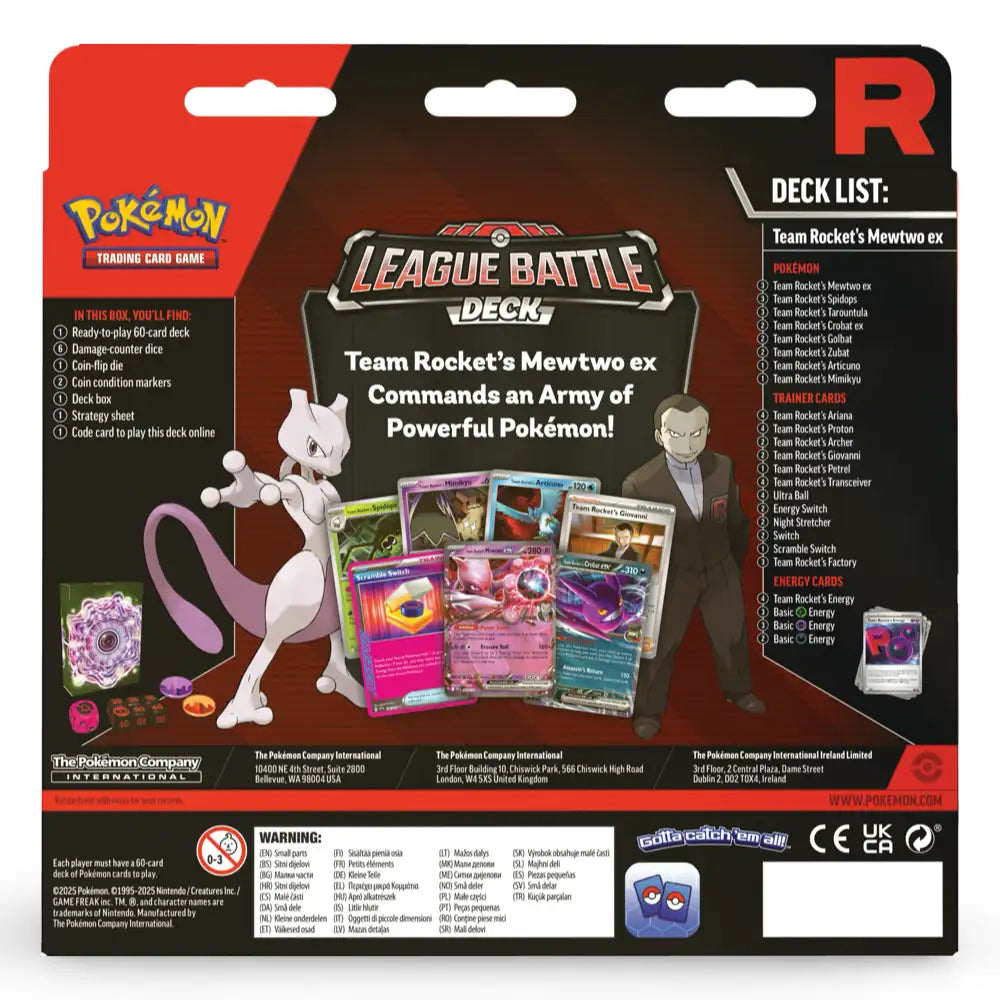 Pokemon League Battle Deck - Team Rocket's Mewtwo ex CardsRfun