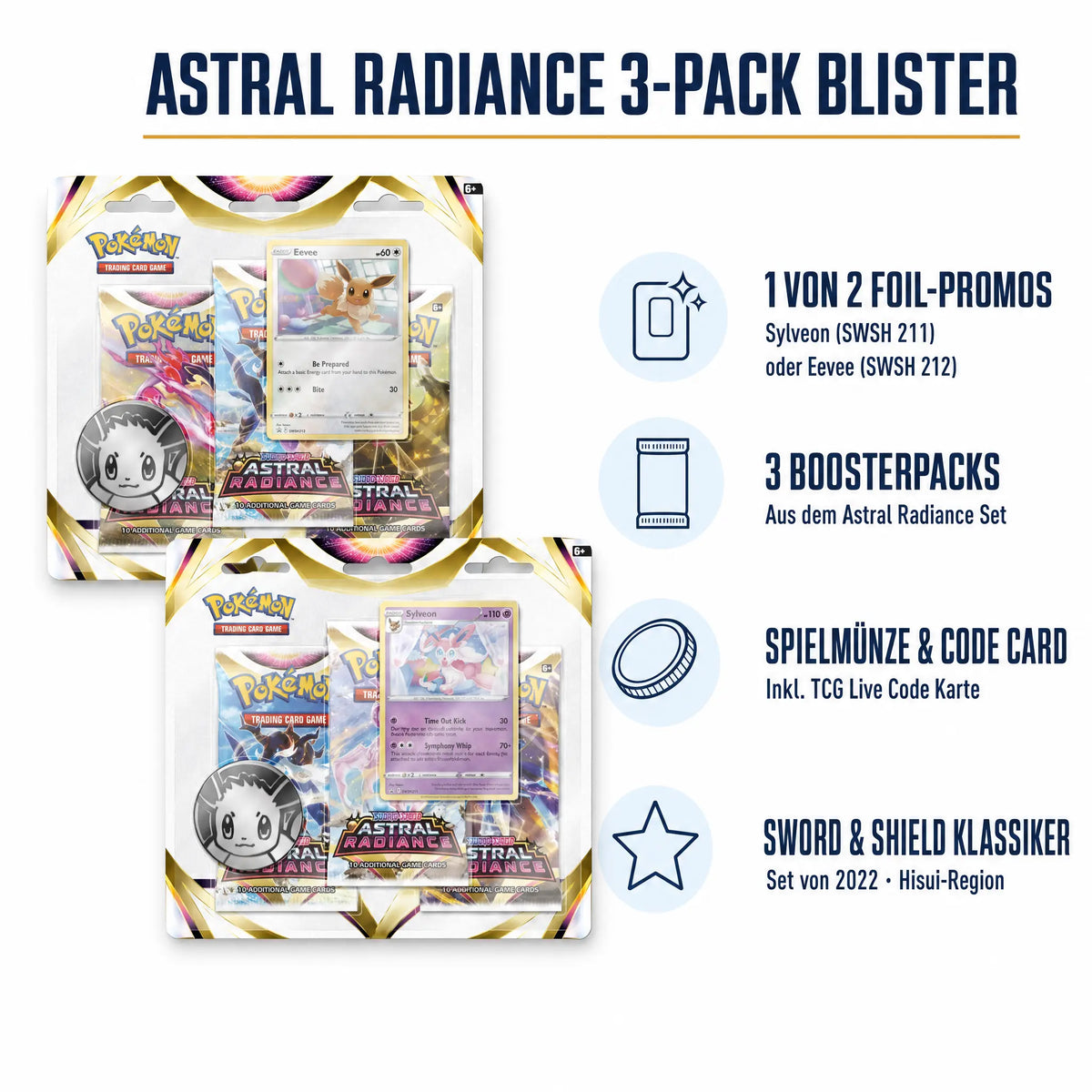 Pokemon Astral Radiance 3-Pack Blister Sylveon / Eevee