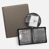 TCG Guru 9-Pocket Toploader Zip Binder Xenon Gray – geöffnet mit Sideloading-Fächern – bei CardsRfun